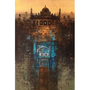 A. Q. Arif, 24 x 36 Inch, Oil on Canvas, Cityscape Painting, AC-AQ-421